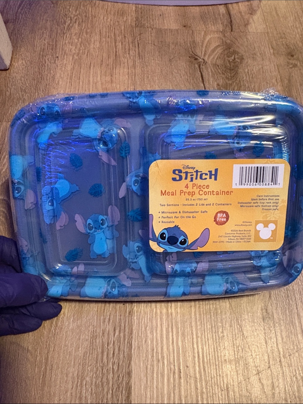 Disney Stitch Blue Meal Prep Container Set